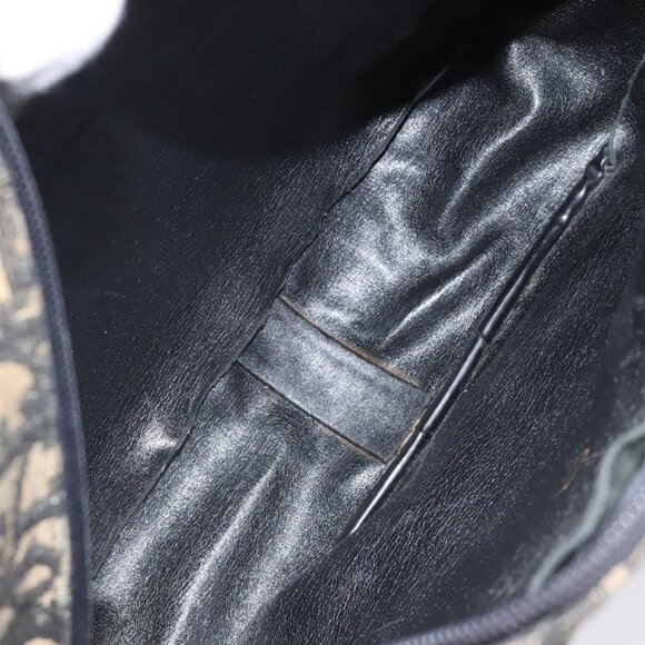 Authentic Christian Dior Trotter Canvas Shoulder Bag Black - Picture 4 of 16